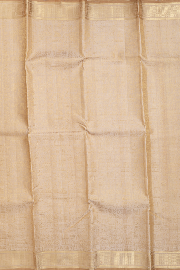 Kanchipuram Silk Saree In Tan Brown With Brocade Design