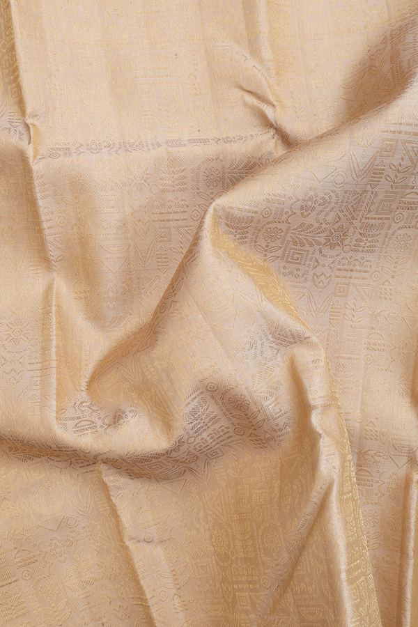 Kanchipuram Silk Saree In Tan Brown With Brocade Design