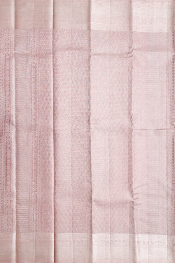 Kanchipuram Silk Saree Tissue Dusty Pink With Diamond Design