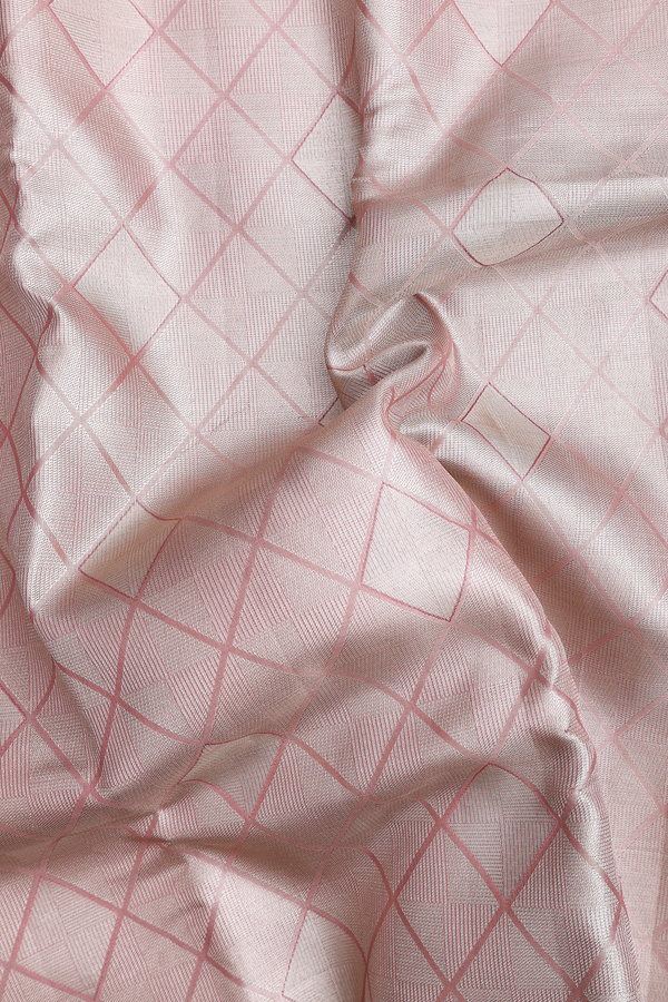 Kanchipuram Silk Saree Tissue Dusty Pink With Diamond Design