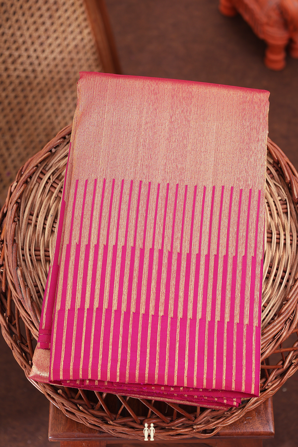 Kanchipuram Silk Saree Tissue Red With Seppu Rekku Border