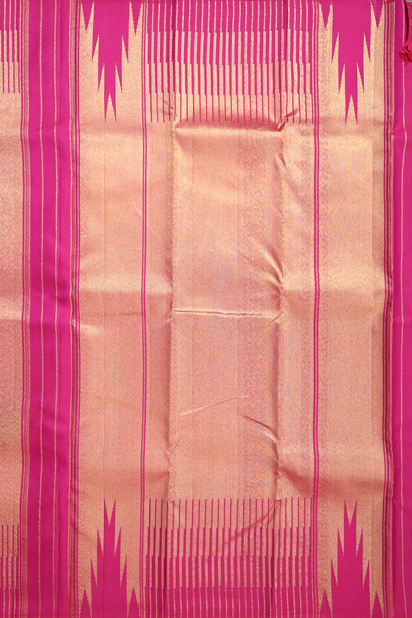 Kanchipuram Silk Saree Tissue Red With Seppu Rekku Border