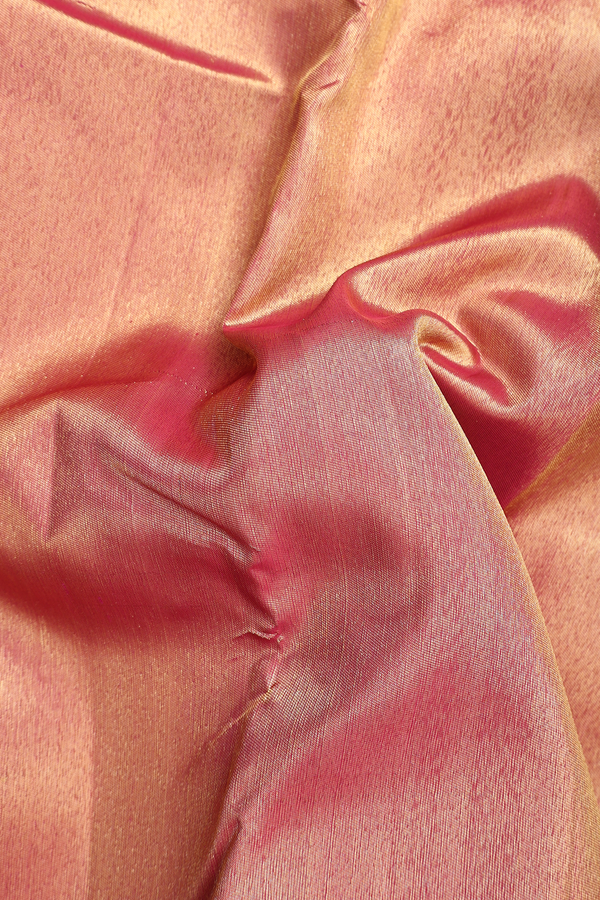 Kanchipuram Silk Saree Tissue Red With Seppu Rekku Border