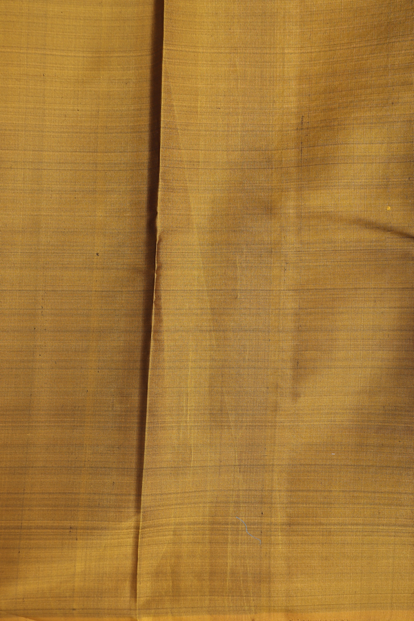 Kanchipuram Silk Saree Yellow And Black With Stripes Design