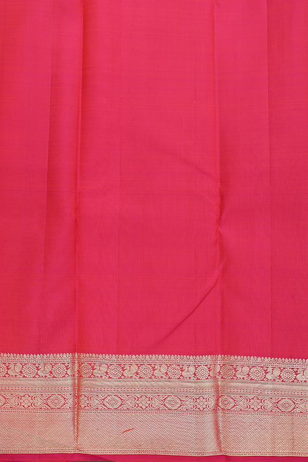 Kanchipuram Silk Saree Yellow And Orange With Checks Design