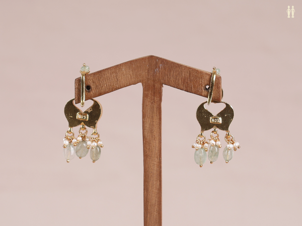 Kemp Stone Gold Plated Pure Silver Hook Earrings