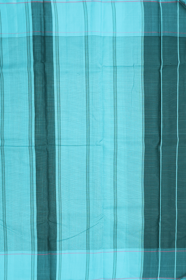 Koorainadu Silk Cotton Saree Black And Blue With Checks Design