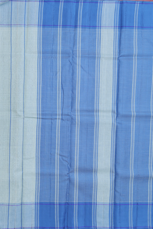 Koorainadu Silk Cotton Saree Green And Blue With Checks Design