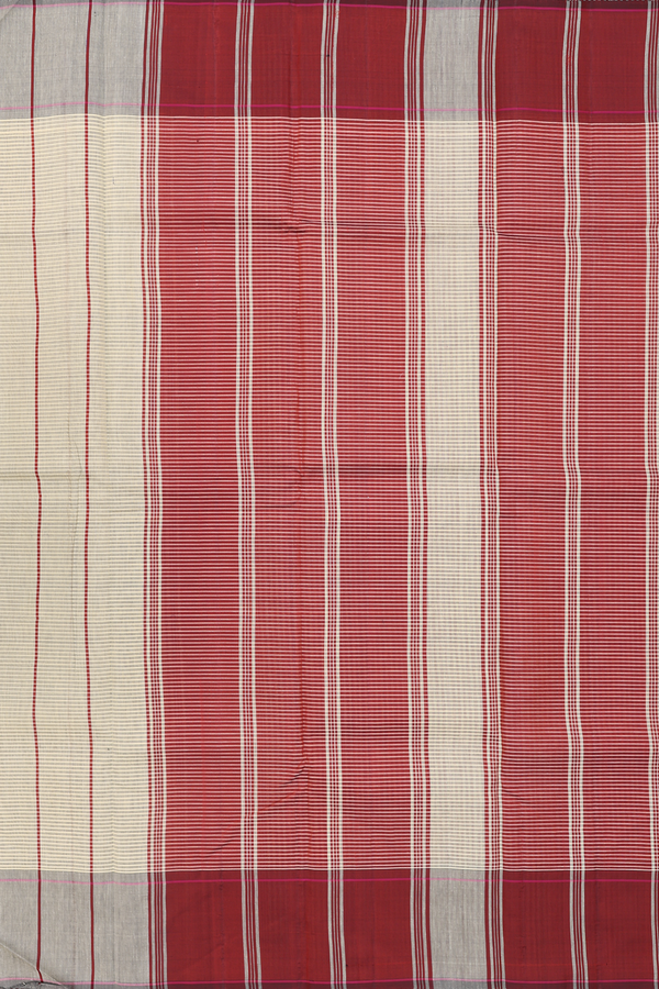 Koorainadu Silk Cotton Saree In Beige And Brown With Checks