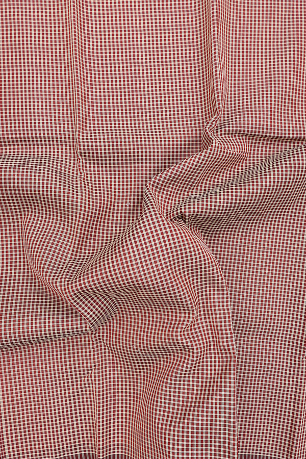 Koorainadu Silk Cotton Saree In Beige And Brown With Checks