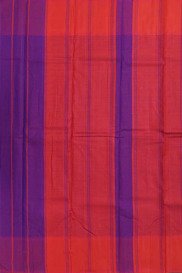 Koorainadu Silk Cotton Saree In Pink And Red With Checks