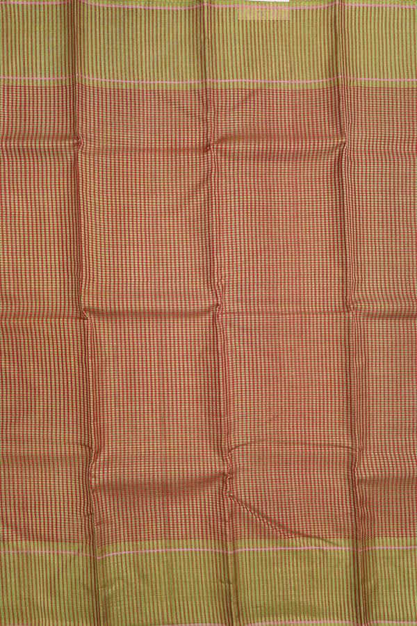 Koorainadu Silk Cotton Saree In Red And Green With Checks