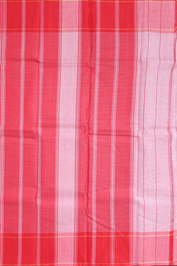 Koorainadu Silk Cotton Saree In Red And White With Checks
