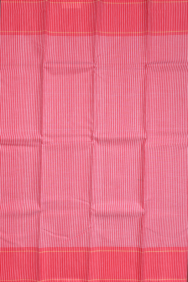 Koorainadu Silk Cotton Saree In Red And White With Checks