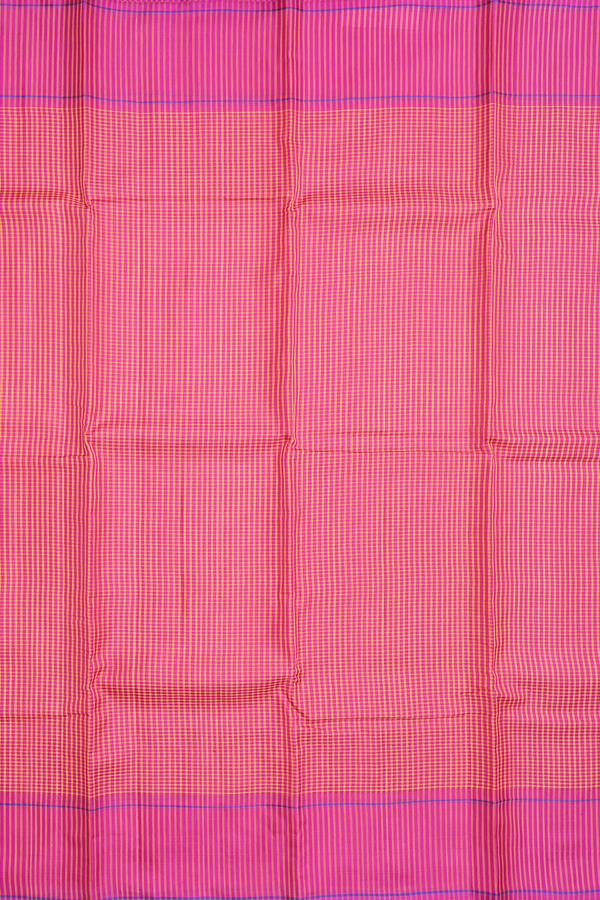 Koorainadu Silk Cotton Saree Magenta And Orange With Checks