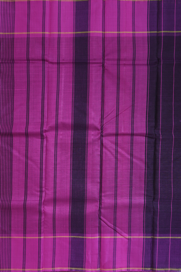 Koorainadu Silk Cotton Saree Purple And Black With Checks
