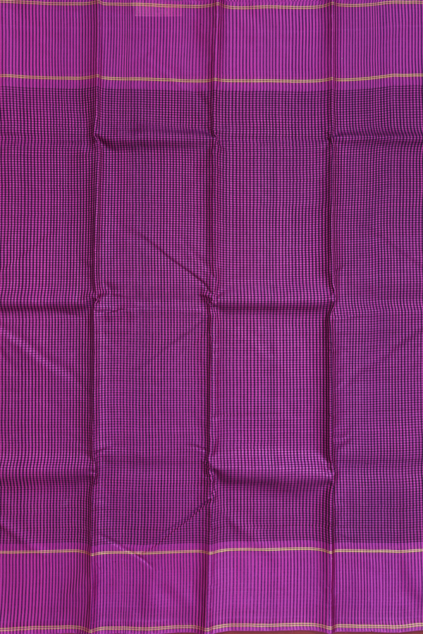 Koorainadu Silk Cotton Saree Purple And Black With Checks