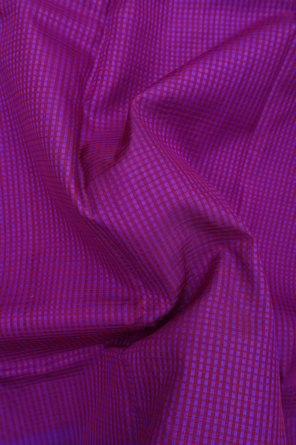 Koorainadu Silk Cotton Saree Red And Purple With Checks Design