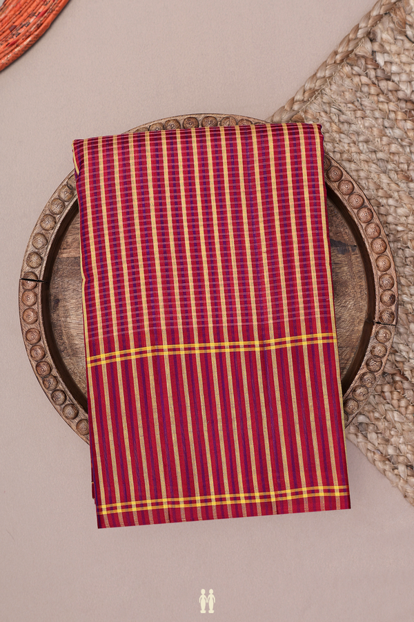 Koorainadu Silk Cotton Saree Red And Yellow With Checks Design