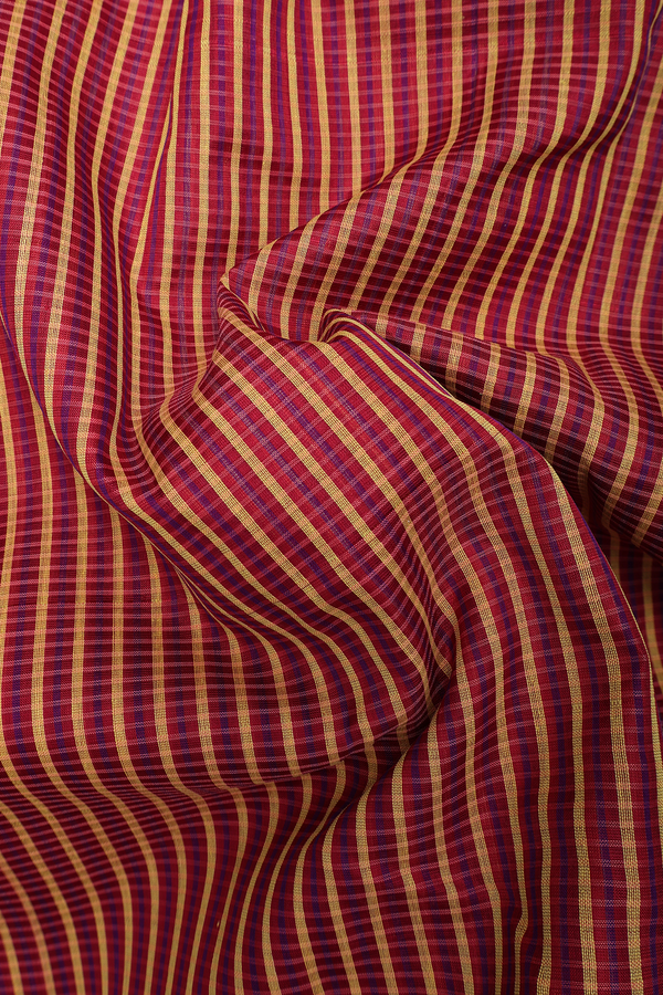 Koorainadu Silk Cotton Saree Red And Yellow With Checks Design