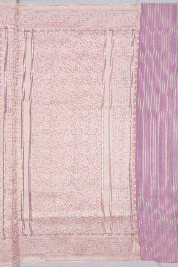 Kora Banarasi Silk Saree Dusty Rose Pink With Allover Design