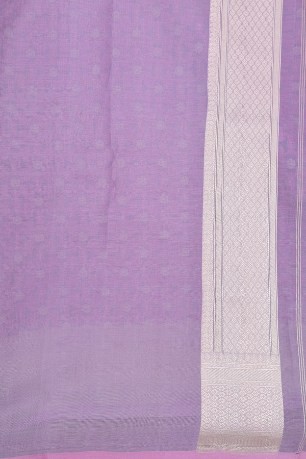Kora Banarasi Silk Saree In Lavender With Floral Design