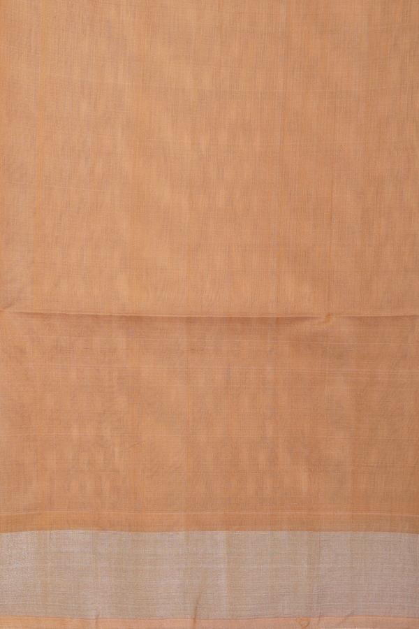 Kora Silk Cotton Saree In Shades Of Brown With Allover Design