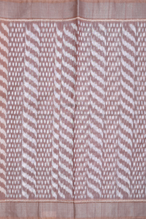 Kora Silk Cotton Saree In Shades Of Brown With Allover Design