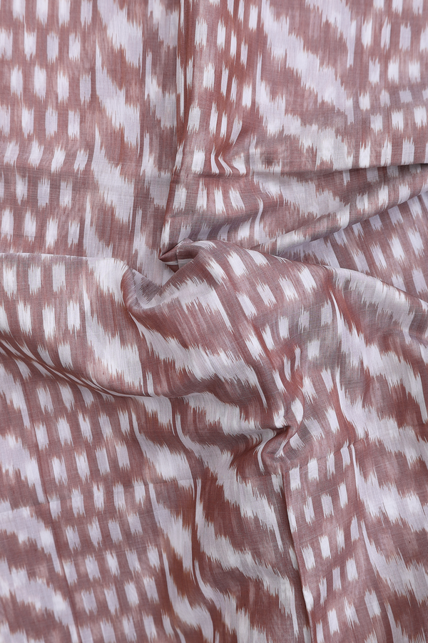 Kora Silk Cotton Saree In Shades Of Brown With Allover Design