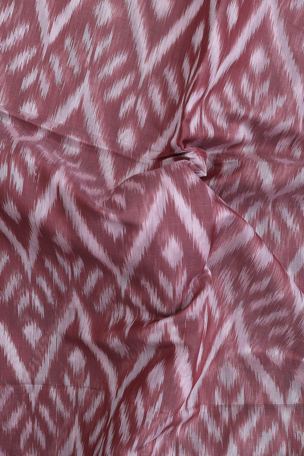 Kora Silk Cotton Saree In Cocoa Brown With Chevron Design