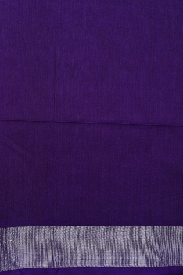 Kora Silk Cotton Saree In Purple With Printed Design
