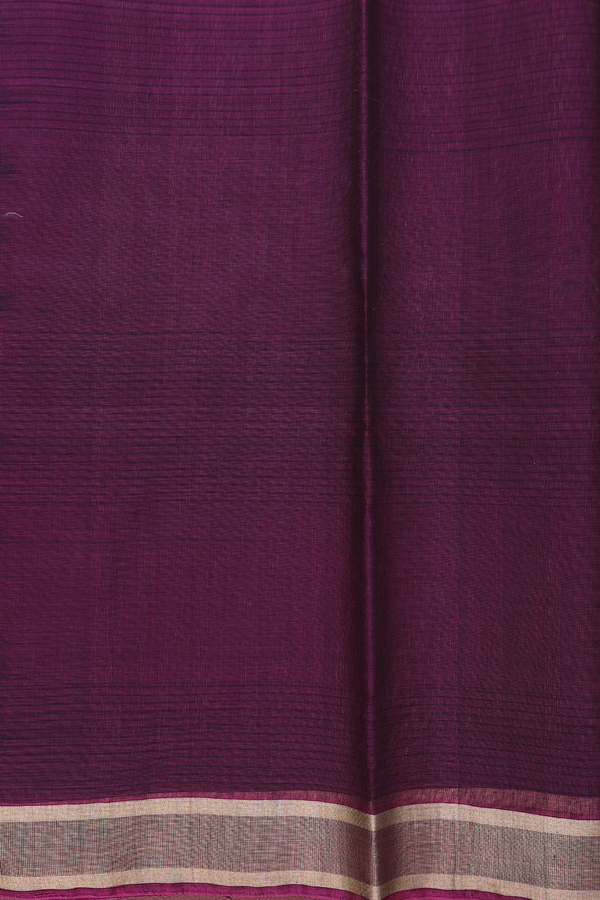 Kora Silk Cotton Saree In Black With Paisley Buttas