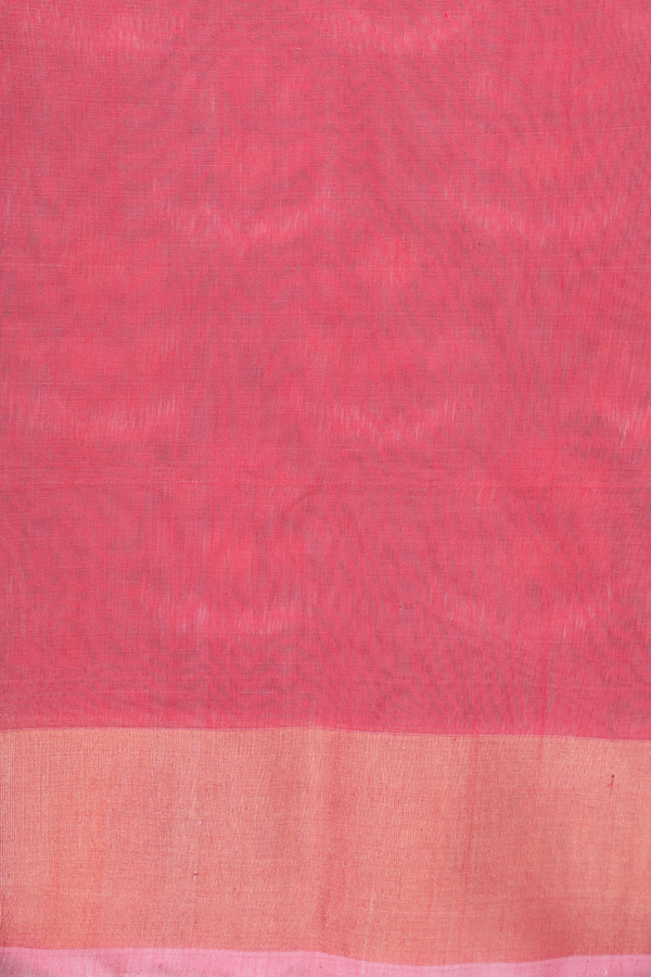 Kora Silk Cotton Saree In Black With Ikat Design