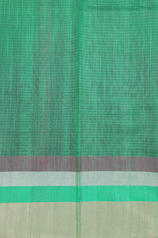 Kora Silk Cotton Saree In Black With Self Checks Design