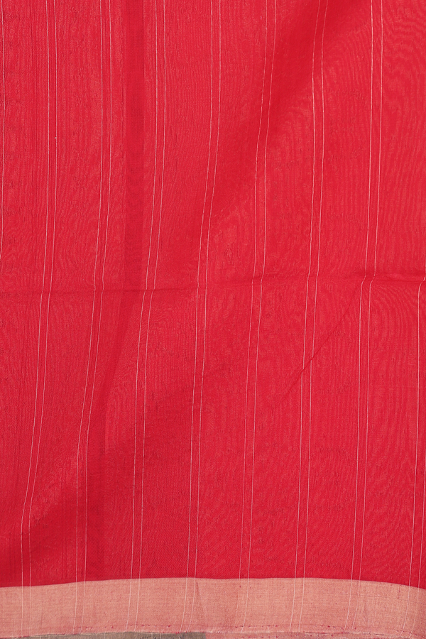 Kora Silk Cotton Saree In Black With Stripes Design