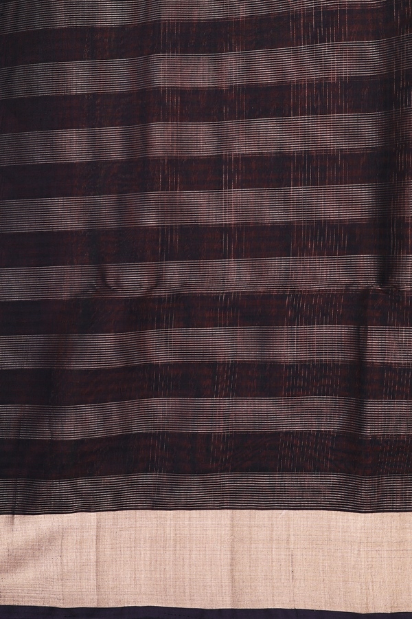 Kora Silk Cotton Saree In Brown With Checks Design