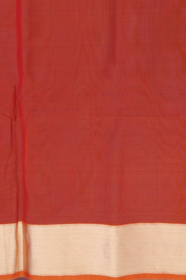 Kora Silk Cotton Saree In Capri Blue With Floral Buttas