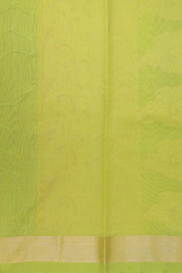 Kora Silk Cotton Saree In Coral Orange With Checks Design