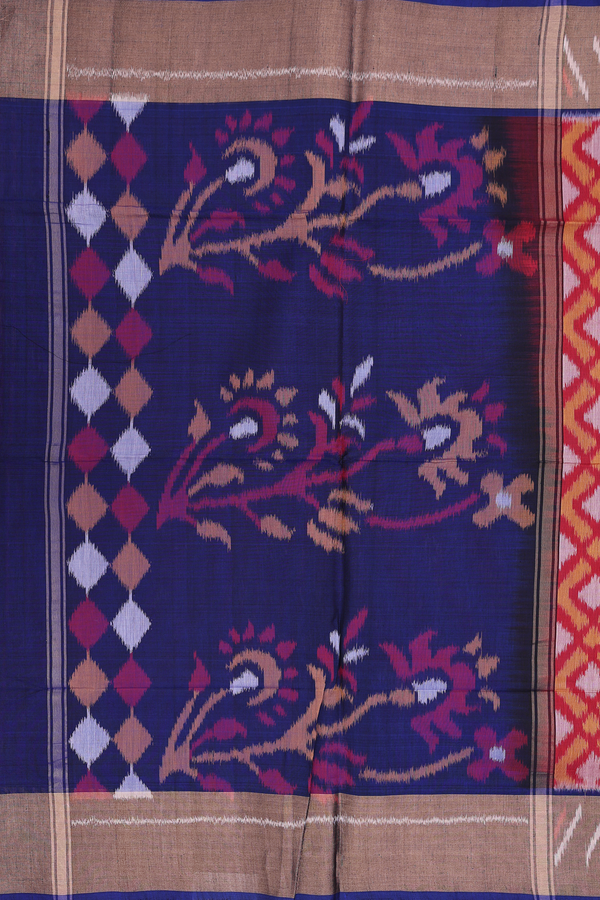 Kora Silk Cotton Saree In Crimson Red With Diamond Design