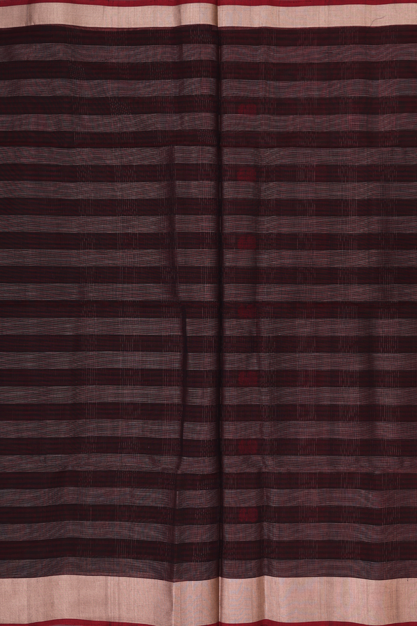 Kora Silk Cotton Saree In Dark Green With Checks Design