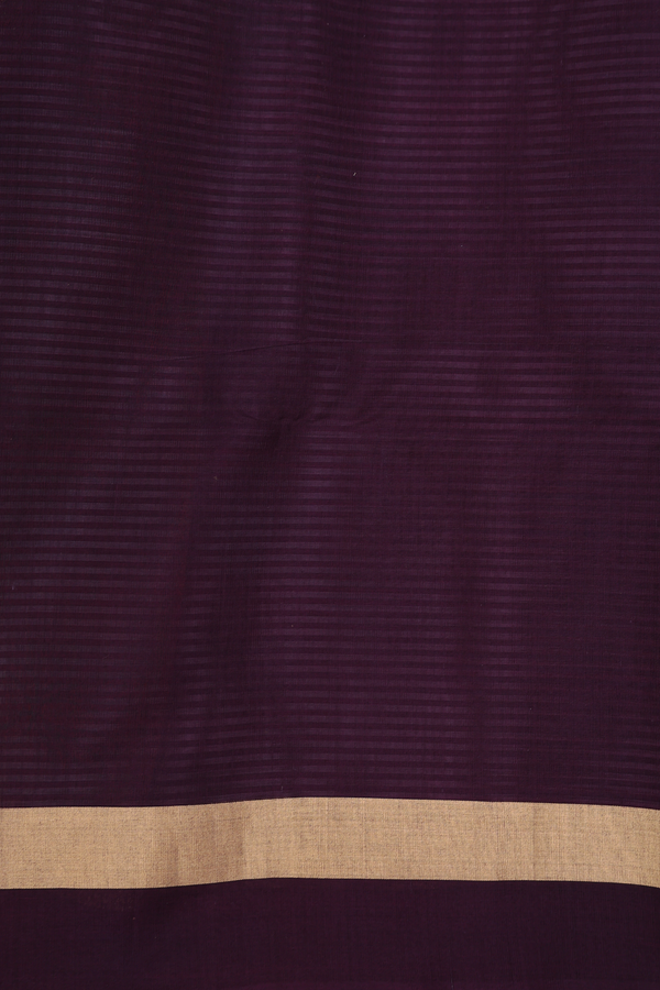 Kora Silk Cotton Saree In Dark Oak Brown With Allover Design