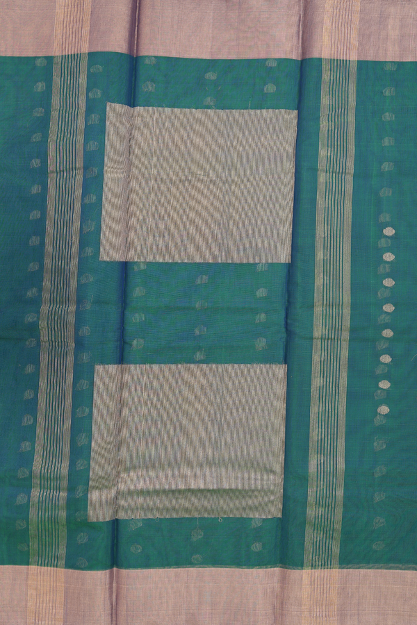 Kora Silk Cotton Saree In Dual Tone With Allover Buttas