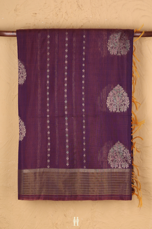 Kora Silk Cotton Saree In Dual Tone With Allover Design