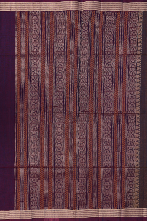 Kora Silk Cotton Saree In Dual Tone With Floral Buttas