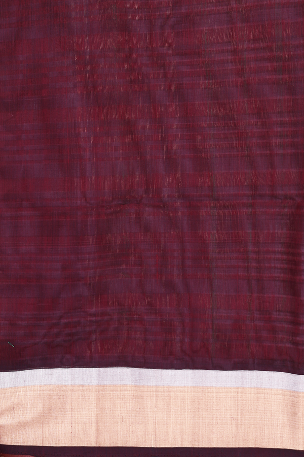 Kora Silk Cotton Saree In Dusty Purple With Stripes Design