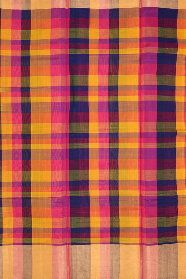 Kora Silk Cotton Saree In Fern Green With Allover Buttas