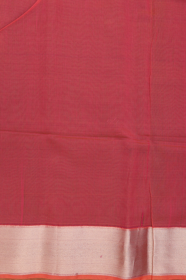 Kora Silk Cotton Saree In Forest Green With Floral Buttas