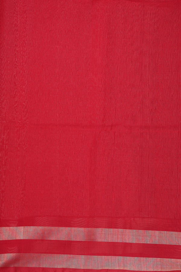 Kora Silk Cotton Saree In Forest Green With Floral Motifs