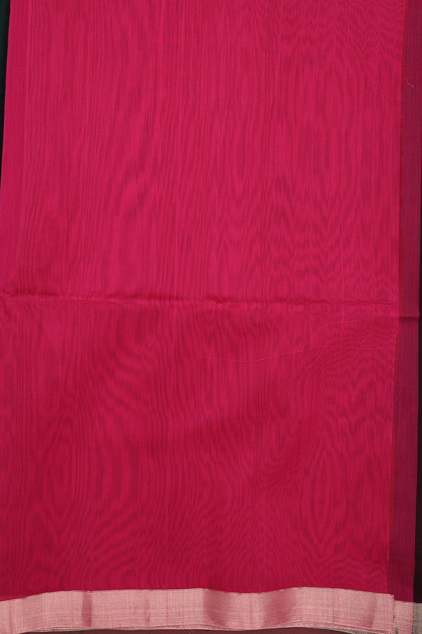 Kora Silk Cotton Saree In Forest Green With Peacock Motifs