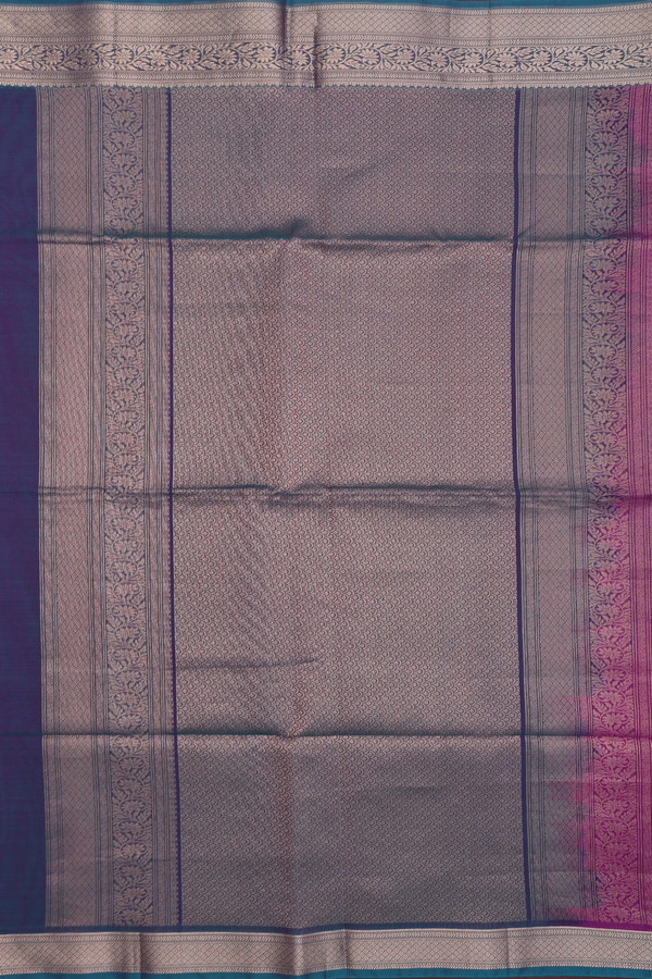 Kora Silk Cotton Saree In Grape Purple With Floral Buttas
